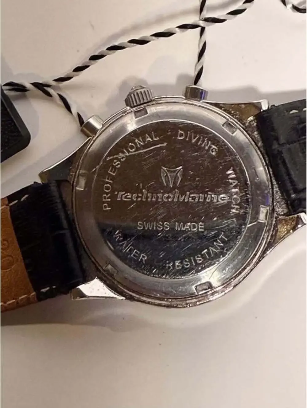 Technomarine Chronograph Crystal-Studded Bezel Watch Runs Fine 36mm
